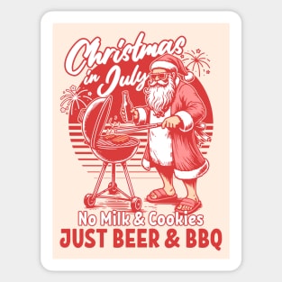 Christmas In July - No Milk Cookies Just BBQ - Santa Claus Sticker